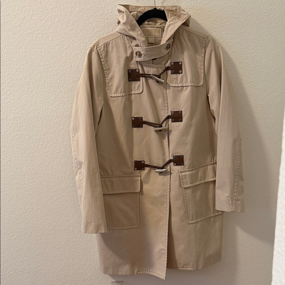 Michael Kors Tan Trench Coat with Toggle Closures